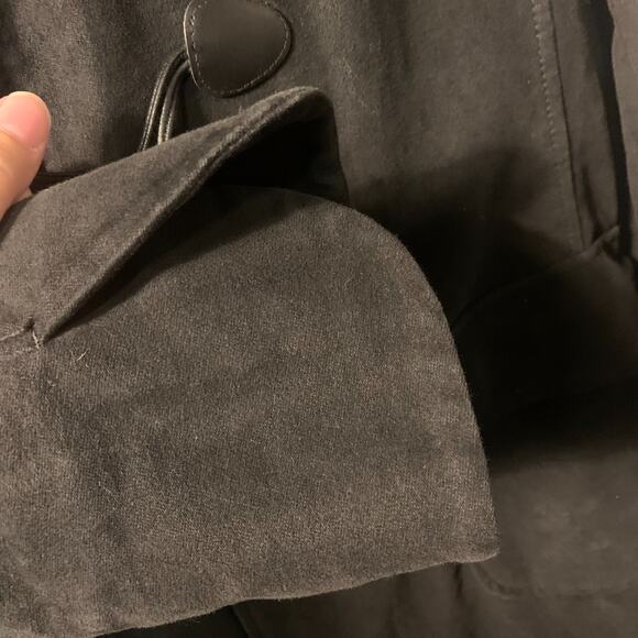 Vintage Gap Women's Toggle Coat Size XL Black Mid Length Cotton Preppy Retro - Picture 5 of 9